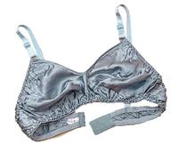 XWSM Sujetador De Seda De Morera 100% For Mujer, Sujetador Triangular Suave Y Liso, Bralette De Seda Satinada De Doble Cara Fino Sin Relleno, Tops, Lencería (Color : Blue, Size : 100/44AB)