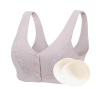 XWSM Sujetador para Mastectomía con Cierre Frontal, Post-Cirugía, con Bolsillos para Prótesis Mamarias de Silicona, Bralette, Lencería para Mujeres (Color: Gris, Talla: XXL/XX-Large)