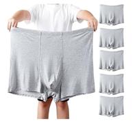 XWSM Talla Grande 2 A 13XL Calzoncillos Tipo Bóxer Holgados For Hombres Mayores De Mediana Edad Ropa Interior De Algodón 5 Unidades Bragas De Cintura Alta For Hombres Mayores(Gray,7X-Large)
