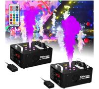 XWSTGEQ - Máquina de niebla vertical de 1000 W con 6 luces LED y mando a distancia inalámbrico para fiestas de bodas de Halloween, 2 paquetes
