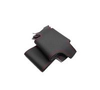 Xwthsch Decoración Coche Interior For Fiat 500, 2007-2015, 500e, 2014-2018, Funda Cuero Microfibra Perforada para Volante Coche, Puntada a Mano Interior Coche(Black-Red Line)