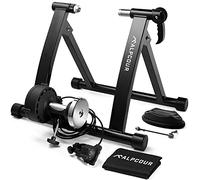 XWU Bike Trainer Stand - Portable Stainless Steel Indoor Trainer w/Magnetic Flywheel, reducción de Ruido, 6 ajustes de Resistencia, liberación rápida y Bolsa - Stationary Exercise for Road & Mountain