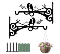 XWUX 2 Pcs Gancho Para Macetas Pared, 20CM Colgador de Plantas, Soportes Para Colgar en la Pared al Aire Libre para Casitas para PáJaros, Farolillos, Campanillas de Viento y Apliques