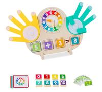 XWUX Juguete de Madera para Contar matemáticas, Juguetes Montessori a Partir de 3 años, Juguete de Madera para Contar los Dedos, Juegos educativos a Partir de 3 a 9 años, niños y niñas (Reloj)