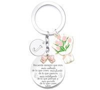 XWXWXW Llavero Inspiradores A-Z 26 letras Regalos para Mujeres Niños Nietos Amigos Regalo Adolescentes Chica Amigas Originales Regalo Cumpleaños Navidad Graduación Niña Estudiantes Colega Hermana (J)