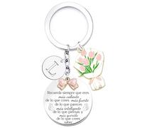 XWXWXW Llavero Inspiradores A-Z 26 letras Regalos para Mujeres Niños Nietos Amigos Regalo Adolescentes Chica Amigas Originales Regalo Cumpleaños Navidad Graduación Niña Estudiantes Colega Hermana (L)