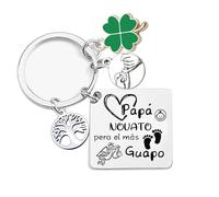 XWXWXW Regalo Padre Primerizo Llavero - Regalo Original para Hombre - Idea Especial Primer Día del Padre -Llavero Papá (PAPA NOVATO)