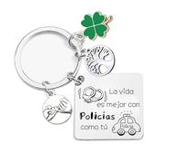 XWXWXW Regalo para Policia Llavero de Policía del Oeste Llavero Unisex Hombre y Mujerregalo para policia local regalo para policia nacional
