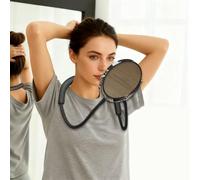 XWZMR Espejo de doble cara para ver la parte posterior de la cabeza, gran tamaño de corte de pelo de 360°, espejo ajustable manos libres, visualización estándar y aumento 5X para mujeres y hombres