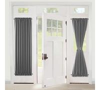 XWZO Cortinas de Puerta Francesas,Francés Ventana de Cribado Panel de Cortina de Puerta Francesa,Opacas,Privacidad y Térmicas,Cortinas con Alzapaños,1 Unidad,Gris,137x183cm(54x72in)