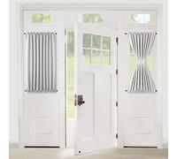 XWZO Cortinas de Puerta Francesas,Francés Ventana de Cribado Panel de Cortina de Puerta Francesa,Opacas,Privacidad y Térmicas,Cortinas con Alzapaños,1 Unidad,Gris Blanco,137x102cm(54x40in)