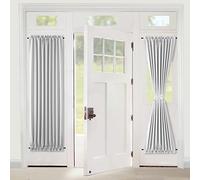 XWZO Cortinas de Puerta Francesas,Francés Ventana de Cribado Panel de Cortina de Puerta Francesa,Opacas,Privacidad y Térmicas,Cortinas con Alzapaños,1 Unidad,Gris Blanco,137x183cm(54x72in)