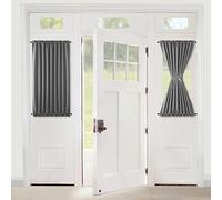 XWZO Cortinas de Puerta Francesas,Francés Ventana de Cribado Panel de Cortina de Puerta Francesa,Opacas,Privacidad y Térmicas,Cortinas con Alzapaños,1 Unidad,Gris,137x102cm(54x40in)