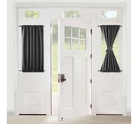 XWZO Cortinas de Puerta Francesas,Francés Ventana de Cribado Panel de Cortina de Puerta Francesa,Opacas,Privacidad y Térmicas,Cortinas con Alzapaños,1 Unidad,Gris Oscuro,64x102cm(25x40in)