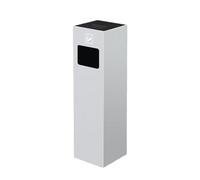 XXAD553TY Ascensores Contenedor de basura comercial con cubo interior extraíble, cenicero acero inoxidable, metálico for patio exterior Cubo de Basura Cocina(Blanco)