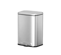 XXAD553TY Ascensores Cubo de basura acero inoxidable 15 litros con pedal y bolsa interior, ideal for baño u oficina Cubo de Basura Cocina(Silver)