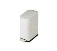 XXAD553TY Ascensores Cubo de basura delgado for baño, acero inoxidable, con pedal y cubo interior extraíble Cubo de Basura Cocina(Blanco)