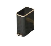 XXAD553TY Ascensores Cubo de basura metálico 7 litros con tapa cierre suave, pedal y cubeta extraíble for espacios reducidos, ideal for la oficina Cubo de Basura Cocina(Negro)