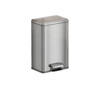 XXAD553TY Ascensores Papelera cuadrada for oficina en casa con pedal de cierre suave, acero inoxidable cepillado Cubo de Basura Cocina(Silver)
