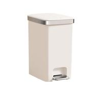 XXAD553TY Ascensores Papelera de baño con pedal y tapa cierre suave, acero inoxidable, ideal for sala estar u oficina Cubo de Basura Cocina(Blanco,Medio)