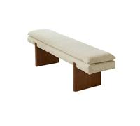 XXAD553TY Banco Acolchado Banco de Dormitorio Blanco Vestidor Madera y Tela(Pequeño)