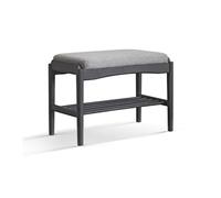 XXAD553TY Banco de Entrada for Zapatos, Banco Madera con Asiento Acolchado Suave, Organizador Almacenamiento 2 Niveles Banco Zapatero(Grey,60 * 30 * 42cm)
