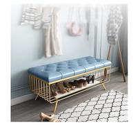 XXAD553TY Banco de Zapatos, Banco zapateros for Entrada, Almacenamiento 2 Niveles con cojín, Metal Banco Zapatero(Blue,100 * 35 * 45cm)