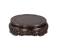 XXAD553TY Base Base giratoria de madera con relieve tallado for lámpara mesa bonsái, tetera Inicio(Pequeño)