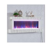 XXAD553TY Chimenea de Pared Chimenea eléctrica de Pared, Control Remoto/botón, Ultrafina, con Llama de Cristal de Colores Chimenea