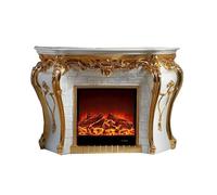 XXAD553TY Chimenea de Pared Chimenea eléctrica Independiente de 57", Chimenea Decorativa con Llamas realistas en 3D y repisa con Tallado Retro Chimenea