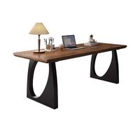 XXAD553TY Mesa de Estudio Escritorio de Madera Maciza, Espacioso Escritorio Estudio, Mesa Comedor Rectangular Moderna Color Nogal Oficina(XXL)