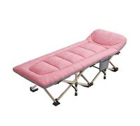 XXAD553TY Portátil Cama Plegable for la Pausa del Almuerzo, Oficina, Siesta Individual, sillón de Hospital Sencillo, portátil for marchar al Aire Libre(Pink)
