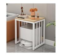 XXAD553TY Sala de Estar Estante for barredoras, gabinete de Almacenamiento, Estante móvil con Ruedas, for bañera Pesca(White Frame+Light Walnut)