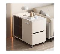 XXAD553TY Versátil Aparador de sofá Ligero Lujo con Ruedas, aparador extraíble, Mesa Auxiliar pequeña, Sala Estar(Beige,Left)