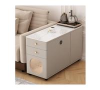 XXAD553TY Versátil Aparador for sofá, losa de Roca, Mesa Auxiliar for Sala Estar, té for el hogar, Mueble Centro extraíble(Khaki,80x40x60cm)