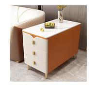 XXAD553TY Versátil Aparador Gabinete de Almacenamiento Sofá Estrecho Sala Estar Cubo Madera Maciza 3 cajones(Orange White)