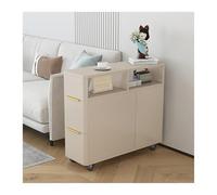 XXAD553TY Versátil Mesa Auxiliar ultraestrecha, aparador for sofá, gabinetes Laterales, Mesa de Esquina la Centro extraíble, gabinete Estrecho, Tipo sándwich(Cream Color,Medio)