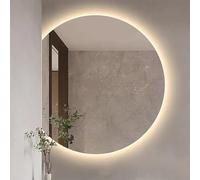 Xxbbyubo 100x90cm Grande Espejo de Pared LED Semicircular, Antiniebla Espejo de Vanidad Inteligente con Interruptor Táctil, 3 Color Regulable, 80cm Retroiluminado(Left Cut,28inch)