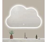 Xxbbyubo 80cm Antiniebla Espejo de Baño con Luz LED 90cm Irregular Sin Marco Espejo de Pared, 100cm Asimétrico Decorativos, 3 Color Regulable(Backlit,50x70cm)