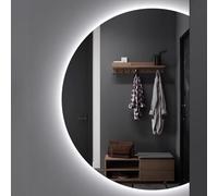 Xxbbyubo Antivaho Inteligente Espejo Maquillaje con Interruptor Táctil, LED 3 Color Regulable sin Marco Espejo de Pared para Pasillo, Salón, Dormitorio(Right Cut,90x60cm)