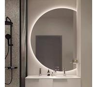 Xxbbyubo Espejo Antivaho LED de Baño, 3 Colores Retroiluminado Espejo Maquillaje con Iluminación, 90/100/120cm sin Marco, Dimmable para Salón Dormitorio(Left Half,47in)