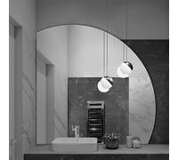 Xxbbyubo Espejo de Baño Media Luna Grande 110cm, Espejo Baño Sin Marco Moderno 100cm, LED 3 Color Regulable, Inteligente Antivaho(Left Under Cut,40"/100cm)