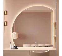 Xxbbyubo Espejo Maquillaje de Baño sin Marco Semicircular 90/100cm, LED Irregular Antiniebla Espejo de Tocador, 3 Temperaturas de Color Ajustable(Left,40"x40")