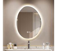 Xxbbyubo Grande Moda Espejo de Pared para Maquillaje, Asimétrico Antiniebla Espejo de Baño Inteligente con 3 Color Regulable, Interruptor Táctil(75x100cm(30"x40"))