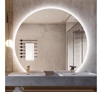 Xxbbyubo LED Retroiluminado Espejo de Maquillaje Semicircular, Moda Antiniebla Espejo de Baño Inteligente con 3 Color Regulable, Moderna Control Tactil(Under Cut,100cm/40in)