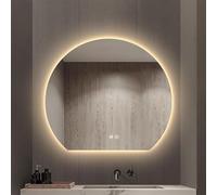Xxbbyubo Moderna Espejo de Baño Antivaho, LED Regulable Espejo de Vanidad Semicircular, Inteligente Control Tactil, 3 Colores Iluminación para Maquillaje(Under Cut,100cm/40in)