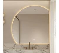 Xxbbyubo Regulable Espejo de Baño Iluminado, Semicircular Espejo de Tocador Retroiluminado, 3 Colores Dimmable, Antiniebla para Entrada Baño Dormitorio(Left,100cm)