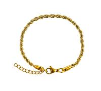 XXCLW Cadena de cuerda trenzada de acero inoxidable de 2/3/4/5/6 mm, pulsera de color plateado/dorado, extensión de 3 cm para hombres y mujeres, talla única, 20 cm, ancho: 2 mm, plateado, Ágata