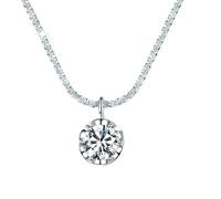 XXCLW Collar con colgante de moissanita de 2 quilates de plata de ley 925 para fiesta, boda, collares para mujer, talla única, Ágata