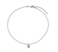 XXCLW Collar de cadena de tenis de 2 mm para mujer, color dorado, cadena de cuello de acero inoxidable para mujer, joyería de moda, talla única, 40 cm y 5 cm. Chapado en oro antiguo, Ágata